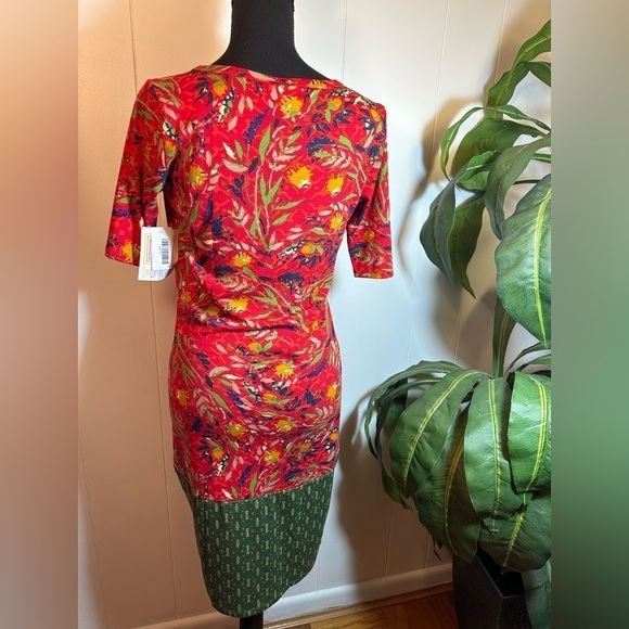 NWT LulaRoe Red Floral Women’s Julia Dress Size Small - Picture 4 of 14